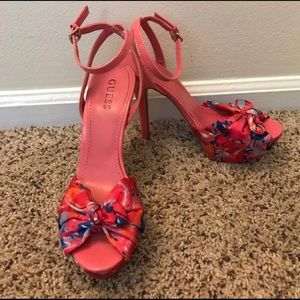 GUESS pink and blue heels size 9